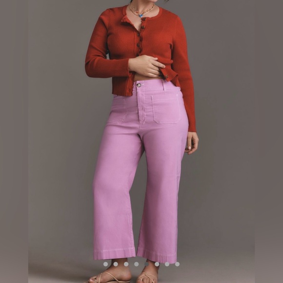 Anthropologie The Colette Crop Wide Leg pants by Maeve: Contrast Stitch Edition - Picture 7 of 15